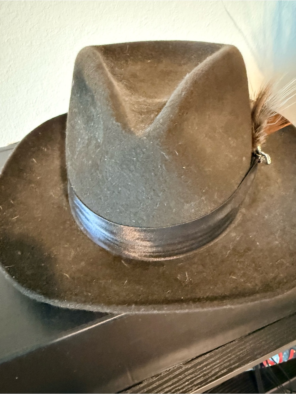 Classic Brown Wool Fedora Hat with Satin Band Dobbs hat - Picture 9 of 9